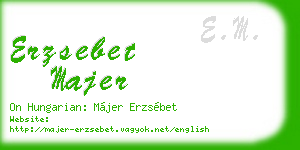 erzsebet majer business card